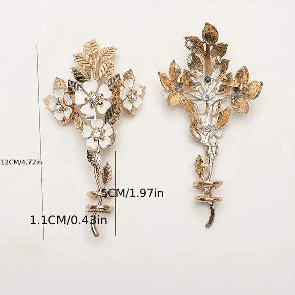 2pcs High Heel Shoe Elegant Floral Bridal, Exquisite Jewelry Accessories, Suitab - Picture 4 of 4